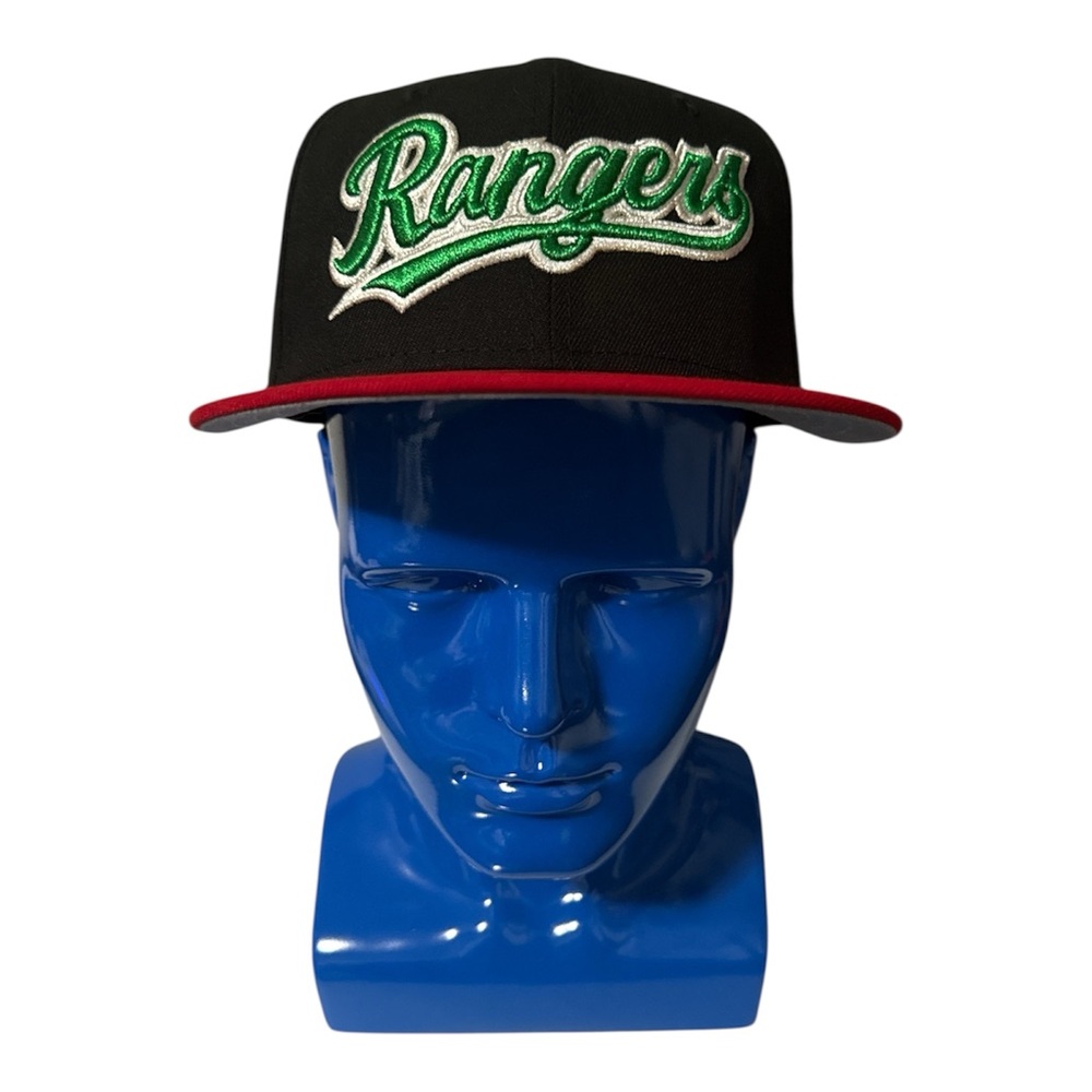 Texas Rangers Final Season Gray UV 59FIFTY Hat 7 1/4 Black/Red/Green